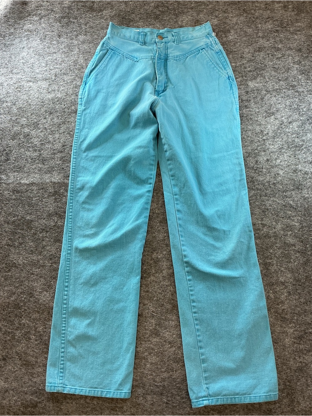 Seattle Blues High-Rise Wide-Leg Jeans in Aqua Blue Size 8